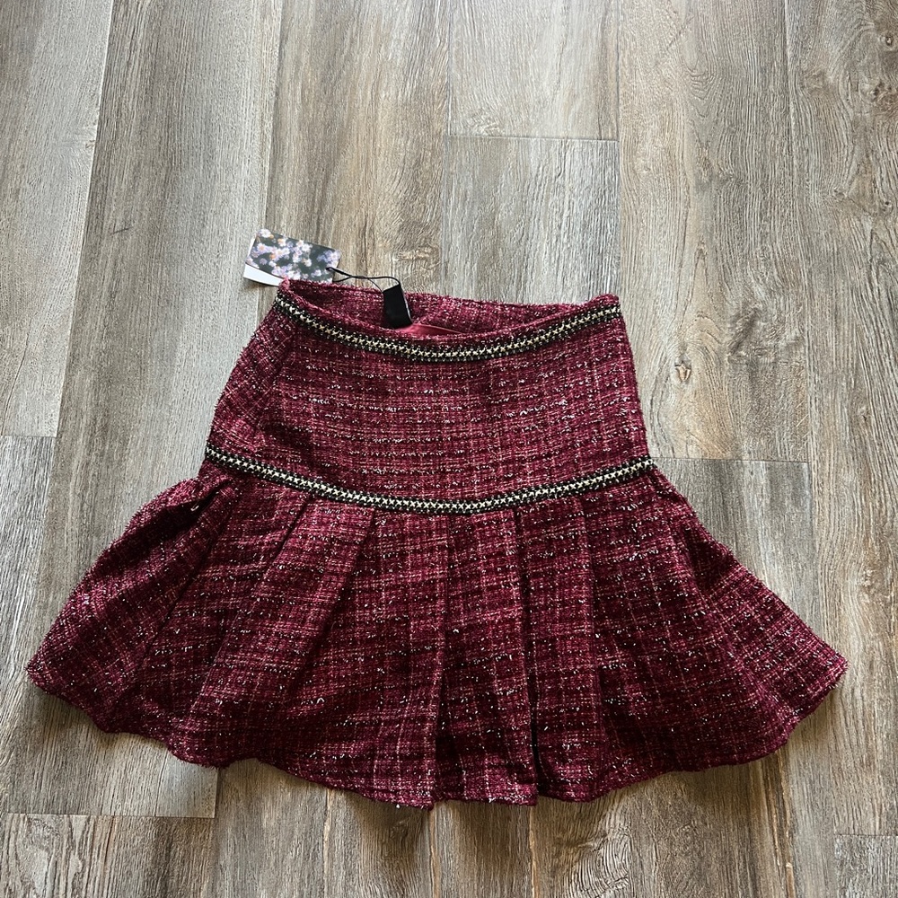 Cider Tweed Red Skirt